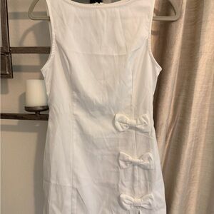 Elegant White Bow Detail dress
